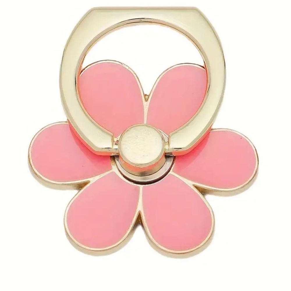 NEW| Pink Floral Petal Steel Ring Grip Phone Holder